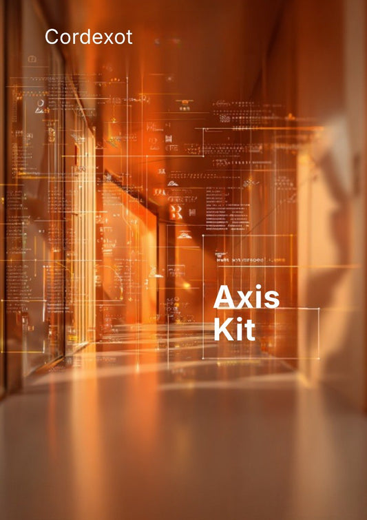 Product packaging for 'Axis Kit' by Cordexot with technical diagrams and text.